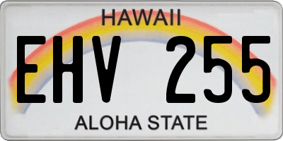 HI license plate EHV255