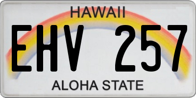 HI license plate EHV257