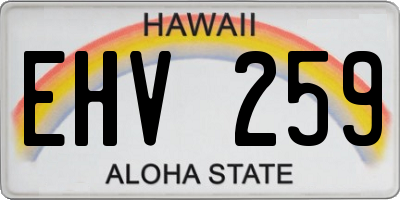 HI license plate EHV259