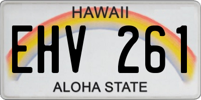 HI license plate EHV261