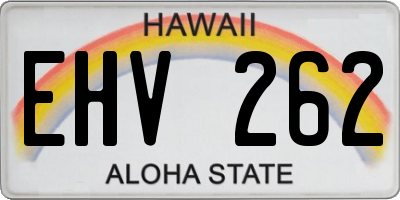 HI license plate EHV262