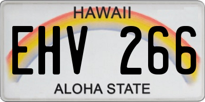 HI license plate EHV266