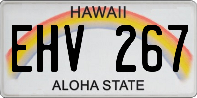 HI license plate EHV267