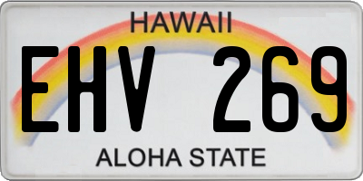 HI license plate EHV269