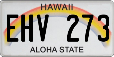 HI license plate EHV273