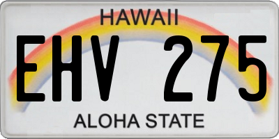 HI license plate EHV275