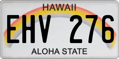 HI license plate EHV276