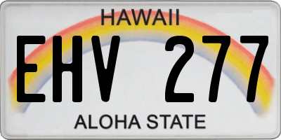 HI license plate EHV277