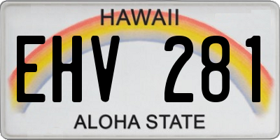 HI license plate EHV281