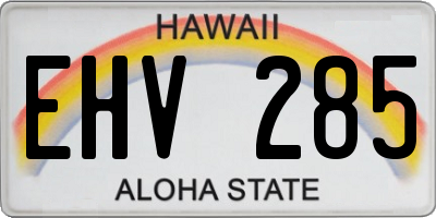 HI license plate EHV285