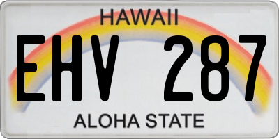 HI license plate EHV287