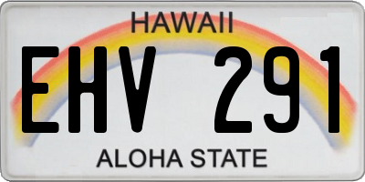 HI license plate EHV291