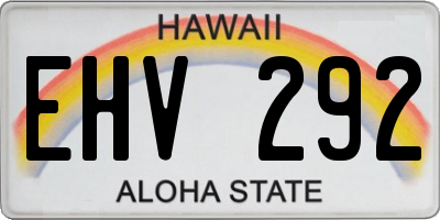 HI license plate EHV292