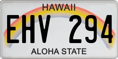 HI license plate EHV294