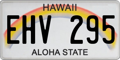 HI license plate EHV295
