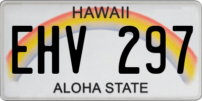 HI license plate EHV297