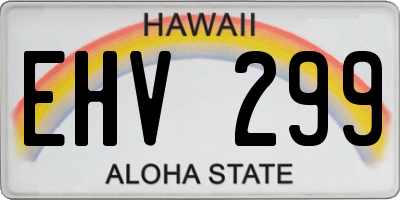 HI license plate EHV299