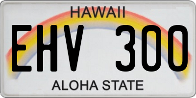 HI license plate EHV300