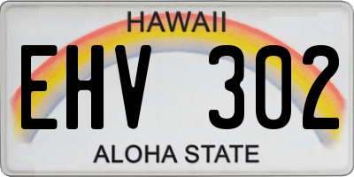 HI license plate EHV302