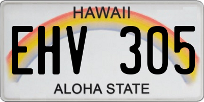HI license plate EHV305