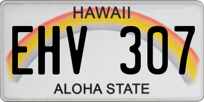 HI license plate EHV307