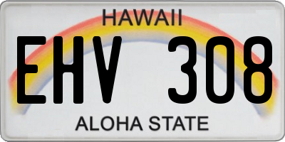 HI license plate EHV308