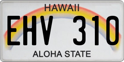 HI license plate EHV310