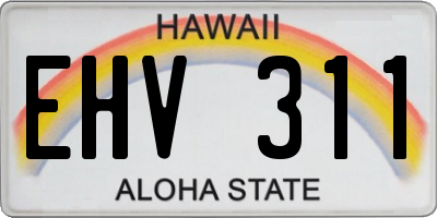 HI license plate EHV311