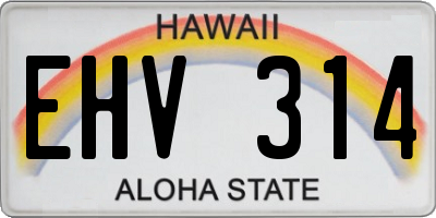 HI license plate EHV314