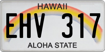 HI license plate EHV317
