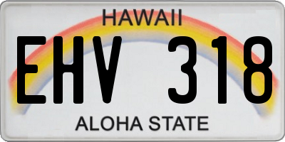 HI license plate EHV318