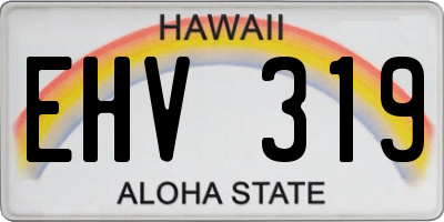 HI license plate EHV319