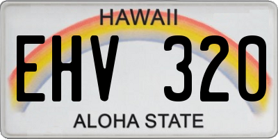 HI license plate EHV320