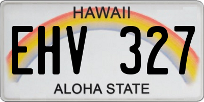 HI license plate EHV327