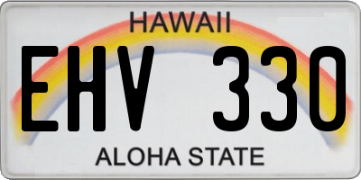 HI license plate EHV330