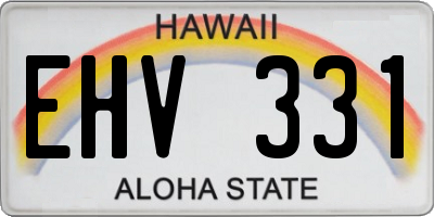 HI license plate EHV331