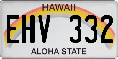 HI license plate EHV332