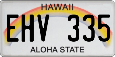 HI license plate EHV335