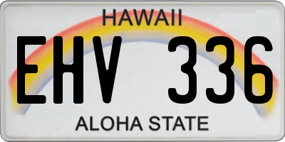 HI license plate EHV336