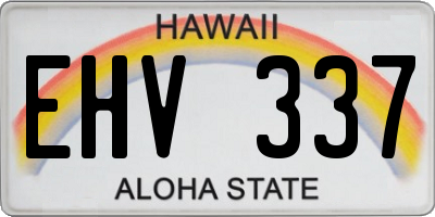 HI license plate EHV337