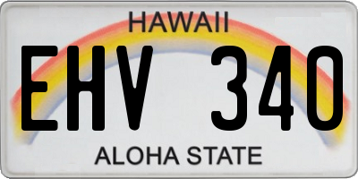 HI license plate EHV340