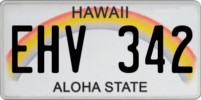 HI license plate EHV342