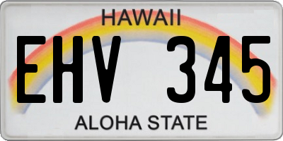 HI license plate EHV345