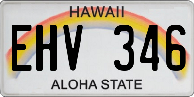 HI license plate EHV346