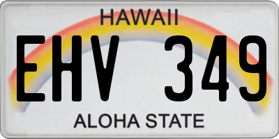 HI license plate EHV349