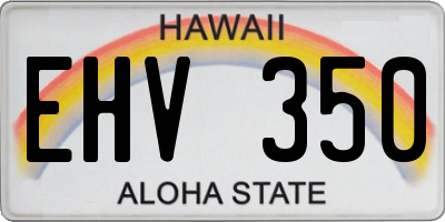 HI license plate EHV350