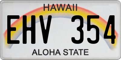 HI license plate EHV354