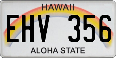 HI license plate EHV356