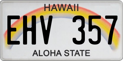 HI license plate EHV357