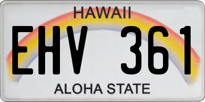 HI license plate EHV361